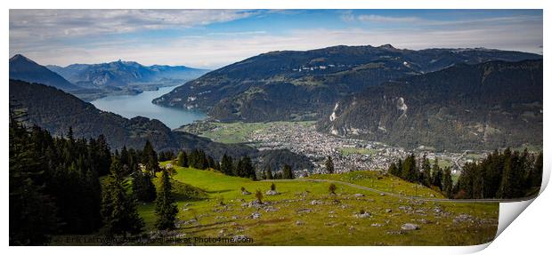 The beautiful Alps of Switzerland in autumn Print by Erik Lattwein