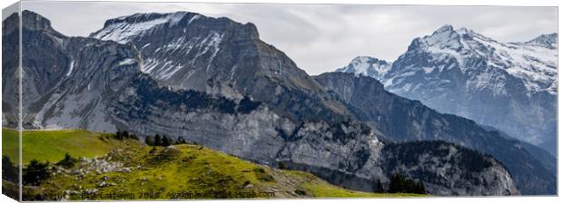 Wonderful panoramic view over the Swiss Alps Canvas Print by Erik Lattwein