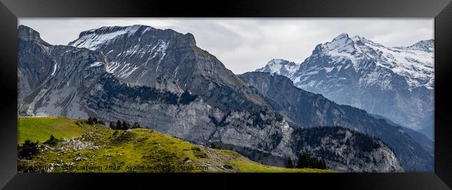 Wonderful panoramic view over the Swiss Alps Framed Print by Erik Lattwein