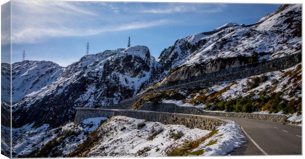 Famous Grimselpass road in the Swiss Alps Canvas Print by Erik Lattwein