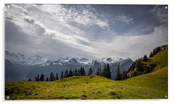 The wonderful mountains of the Swiss Alps Acrylic by Erik Lattwein