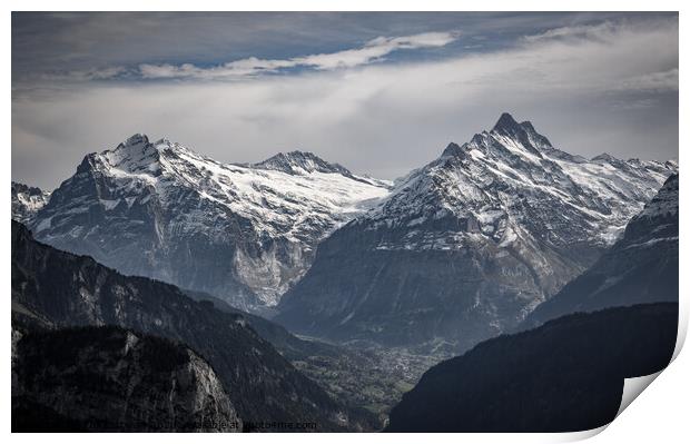The wonderful mountains of the Swiss Alps Print by Erik Lattwein