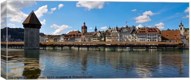 City of Lucerne Switzerland and Lake Lucerne Canvas Print by Erik Lattwein