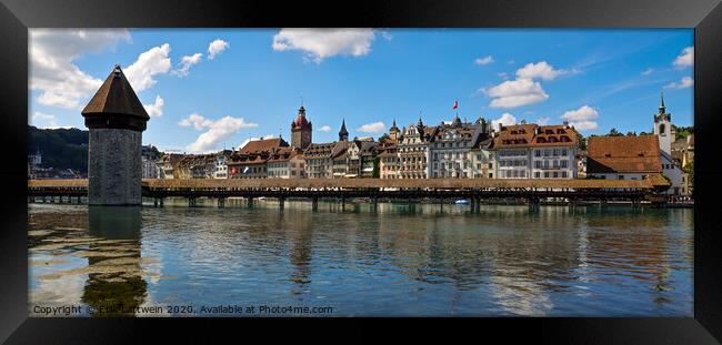 City of Lucerne Switzerland and Lake Lucerne Framed Print by Erik Lattwein