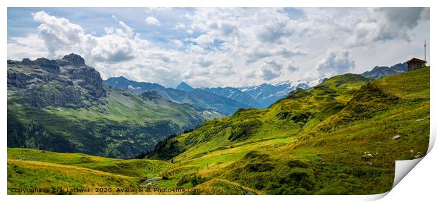 Amazing nature of Switzerland in the Swiss Alps Print by Erik Lattwein