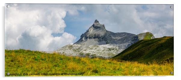 The Swiss Alps at Melchsee Frutt Acrylic by Erik Lattwein