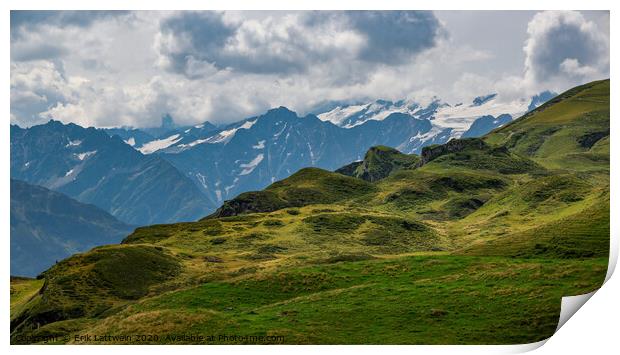 Amazing nature of Switzerland in the Swiss Alps Print by Erik Lattwein