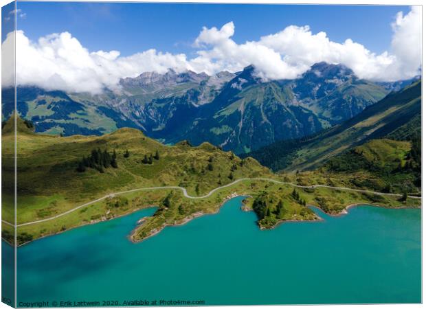 Amazing Switzerland - Mountain Lake Truebsee Canvas Print by Erik Lattwein