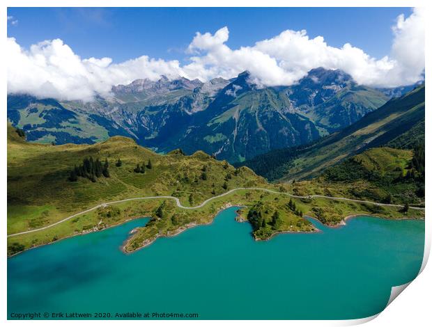 Amazing Switzerland - Mountain Lake Truebsee Print by Erik Lattwein