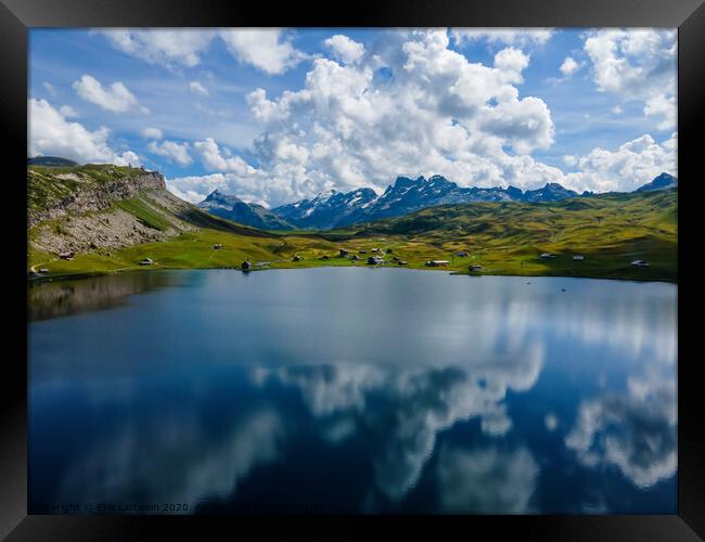 Beautiful Melchsee mountain lake in the Swiss Alps Framed Print by Erik Lattwein