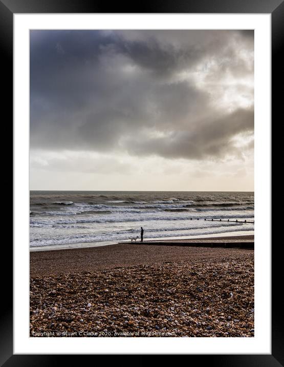 One man and his dog. Framed Mounted Print by Stuart C Clarke