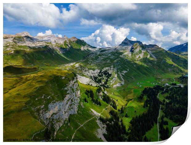 Wonderful Mountain Lake in the Swiss Alps Print by Erik Lattwein