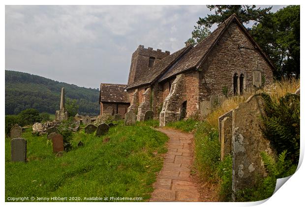 St Martin Church Cwmyoy Print by Jenny Hibbert