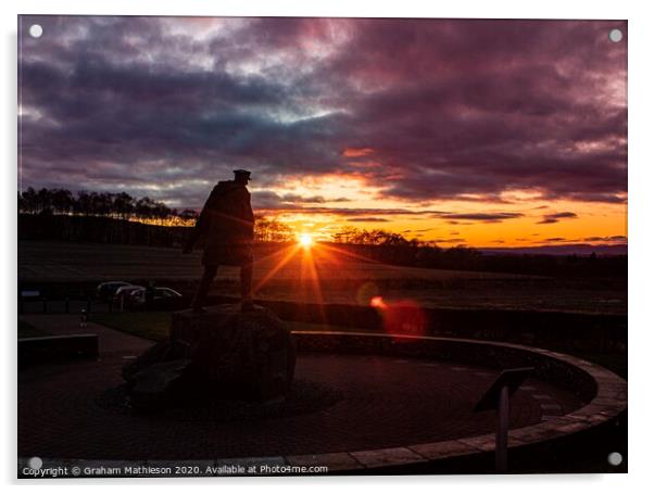 David Stirling Memorial sunset Acrylic by Graham Mathieson