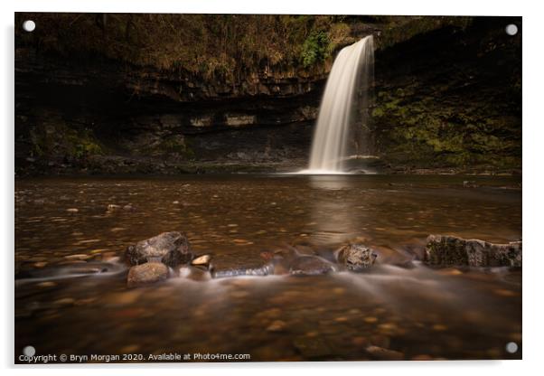 Sgwd Gwladys waterfall, the lady falls Acrylic by Bryn Morgan