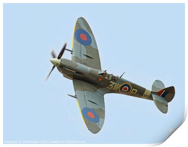 Spitfire MK XVI e Print by Geoff Walker