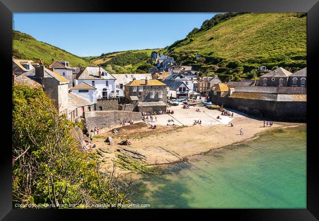 Port Isaac beach and harbour, Cornwall Framed Print by Chris Warham