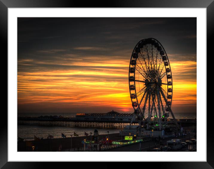 Brighton Wheel Sunset Framed Mounted Print by Wendy Williams CPAGB
