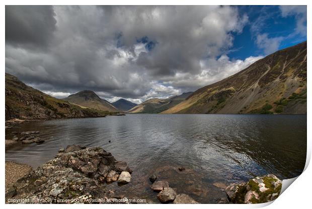 Scaffell Pike, Great Gable at Wast Water Print by Tracey Turner