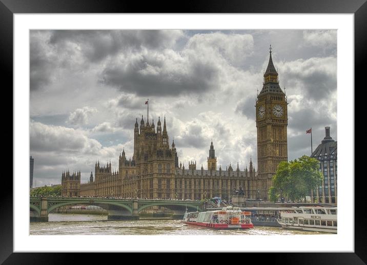 Houses of Parliament and Big Ben Framed Mounted Print by David French