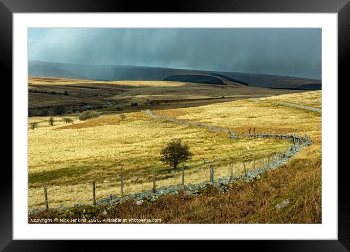 Winter on the Central Brecon Beacons off the Well  Framed Mounted Print by Nick Jenkins
