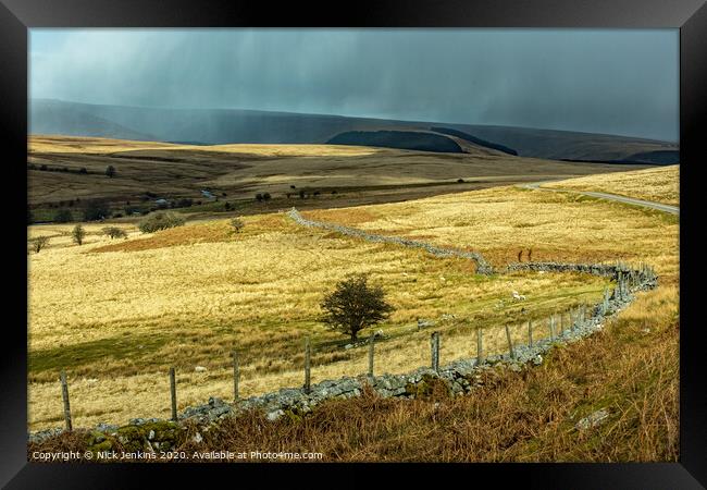 Winter on the Central Brecon Beacons off the Well  Framed Print by Nick Jenkins