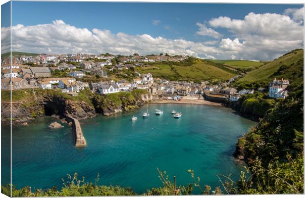 Port Isaac Harbour Canvas Print by Wendy Williams CPAGB