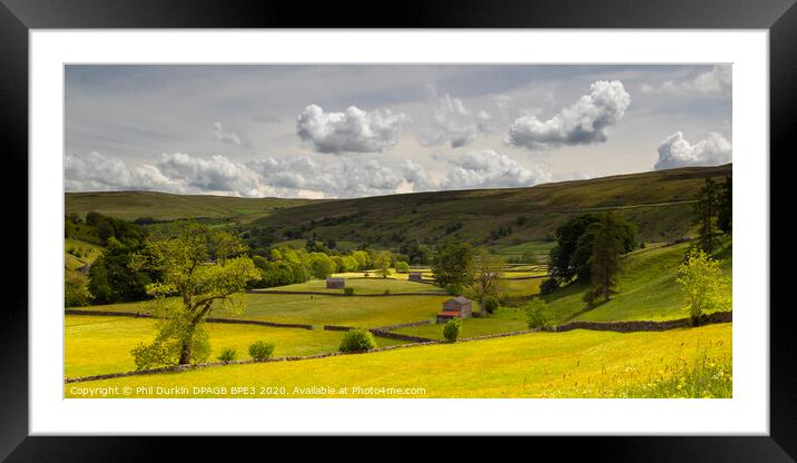 A Yorkshire Dales  Field With Barn Framed Mounted Print by Phil Durkin DPAGB BPE4