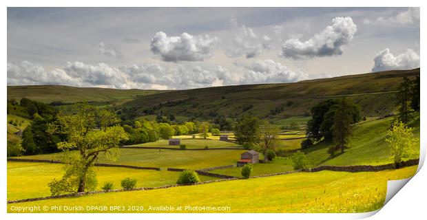 A Yorkshire Dales  Field With Barn Print by Phil Durkin DPAGB BPE4