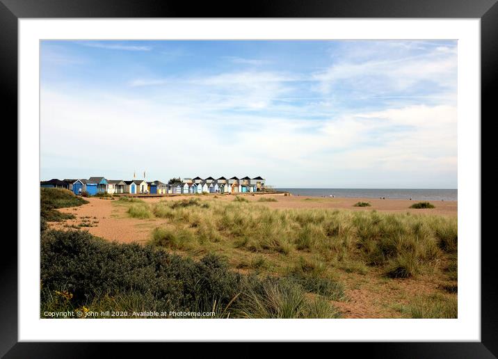 Beach huts at Chapel point at Chapel St. Leonards in Lincolnshire. Framed Mounted Print by john hill