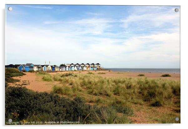 Beach huts at Chapel point at Chapel St. Leonards in Lincolnshire. Acrylic by john hill