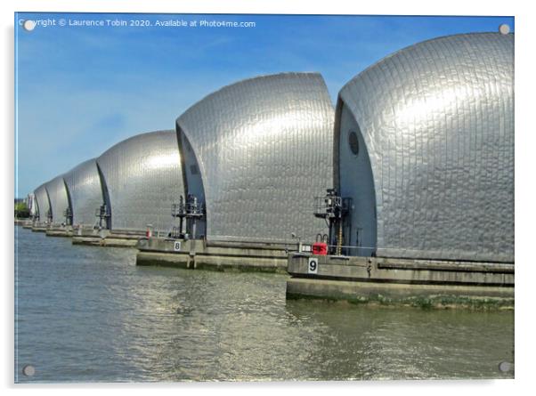 Thames Barrier From North bank Acrylic by Laurence Tobin