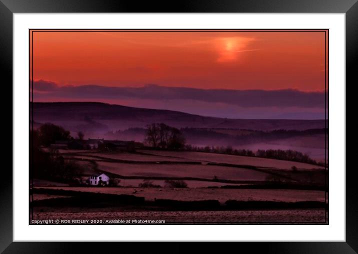 "Misty sunrise at Whitbarrow" Framed Mounted Print by ROS RIDLEY