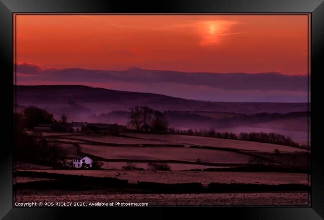 "Misty sunrise at Whitbarrow" Framed Print by ROS RIDLEY