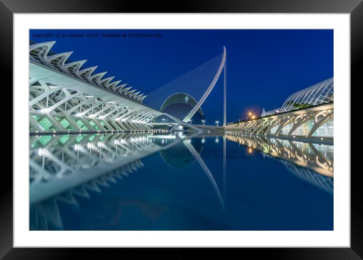 Night time Reflections Framed Mounted Print by Jo Sowden