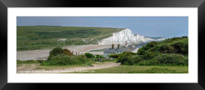Seven Sisters and Cuckmere Haven Panoramic Framed Mounted Print by Diana Mower