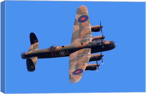 Lancaster Bomber Topside Canvas Print by J Biggadike