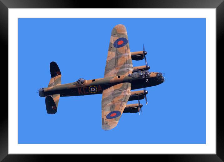 Lancaster Bomber Topside Framed Mounted Print by J Biggadike