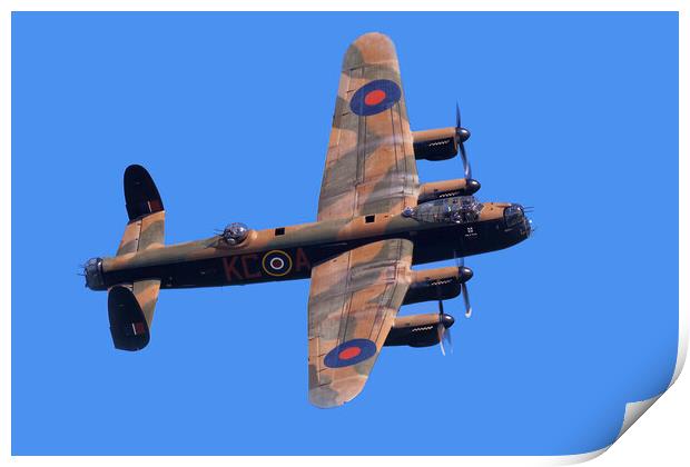 Lancaster Bomber Topside Print by J Biggadike