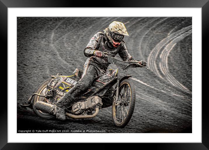 Glasgow Tigers Speedway Race Framed Mounted Print by Tylie Duff Photo Art