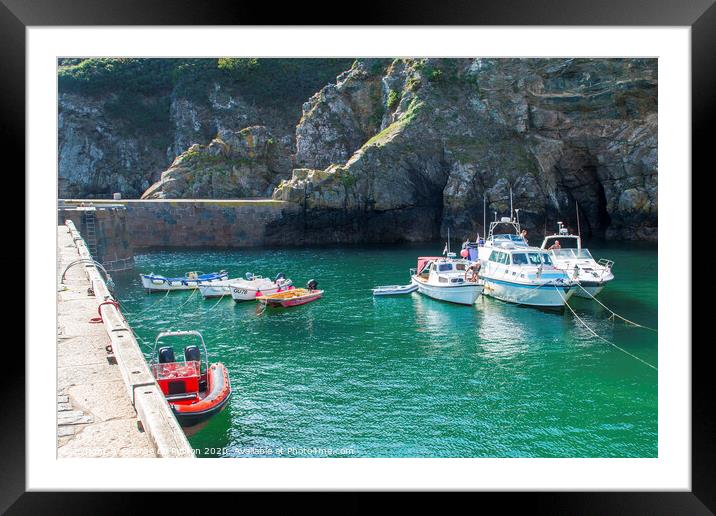 Creux Harbour Sark Framed Mounted Print by George de Putron