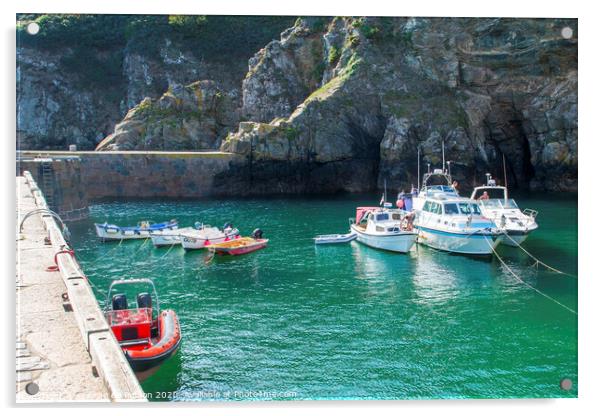 Creux Harbour Sark Acrylic by George de Putron