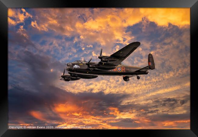 Avro Lancaster Bomber  Framed Print by Adrian Evans