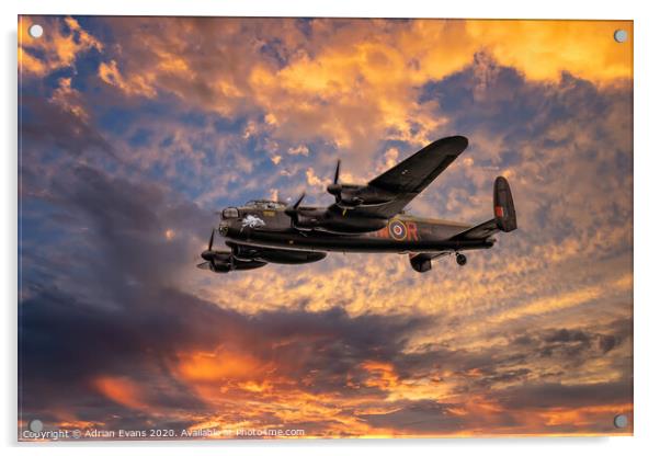 Avro Lancaster Bomber  Acrylic by Adrian Evans