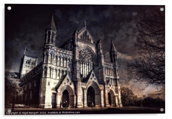 The Cathedral & Abbey Church of Saint Albans Acrylic by Nigel Bangert