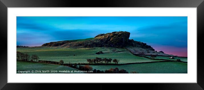 Dawn at Almscliffe Crag. Framed Mounted Print by Chris North