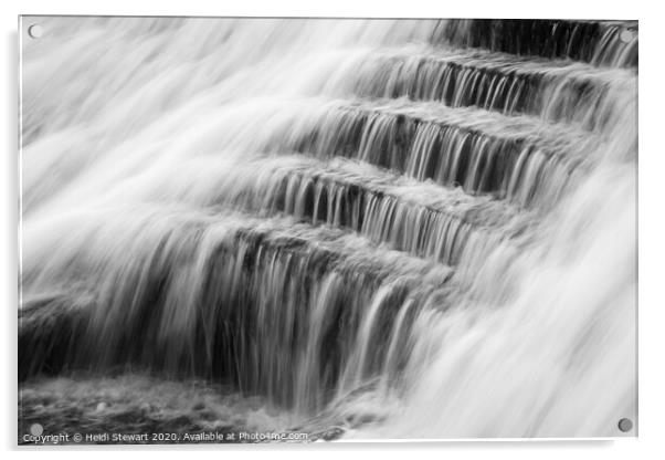 Linton Fall Weir, Grassington Acrylic by Heidi Stewart