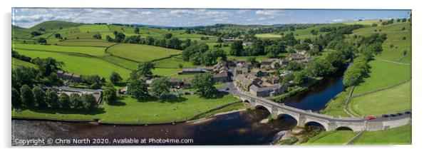 Burnsall village and the river Wharfe Acrylic by Chris North