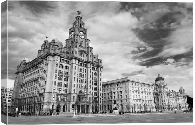 Iconic Three Graces of Liverpool Canvas Print by Jason Wells