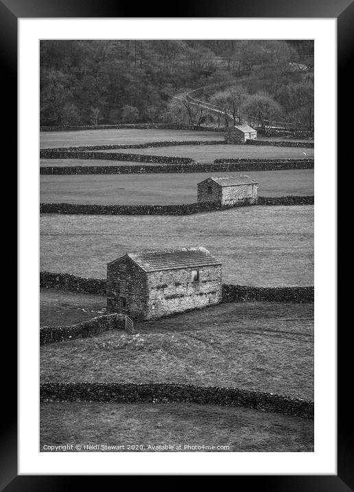 Gunnerside Barns, Yorkshire Dales Framed Mounted Print by Heidi Stewart